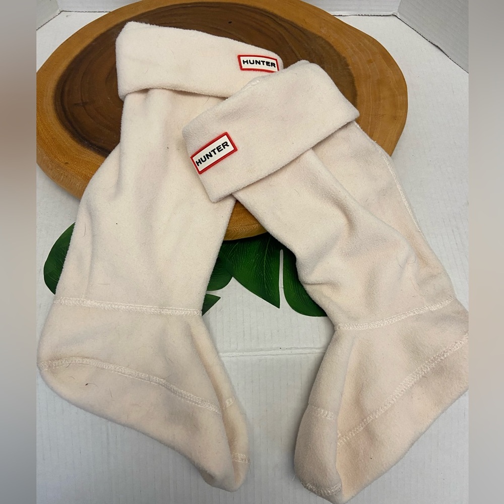 Hunter Cream Fleece Boot Socks Sz:M
